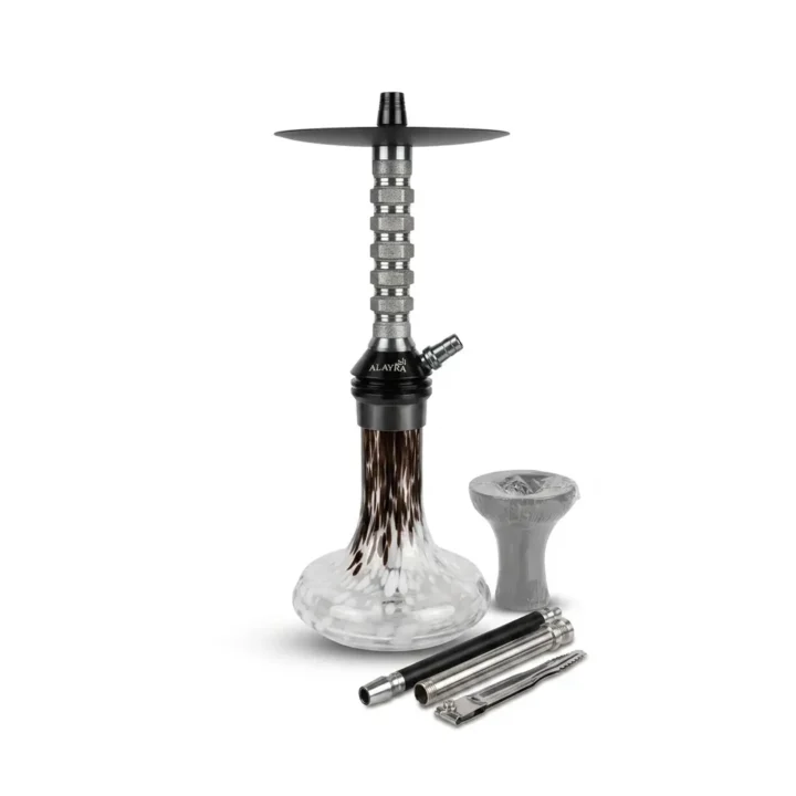 Al Ayra Hookah with Decorative Glass Base & Accessory Set