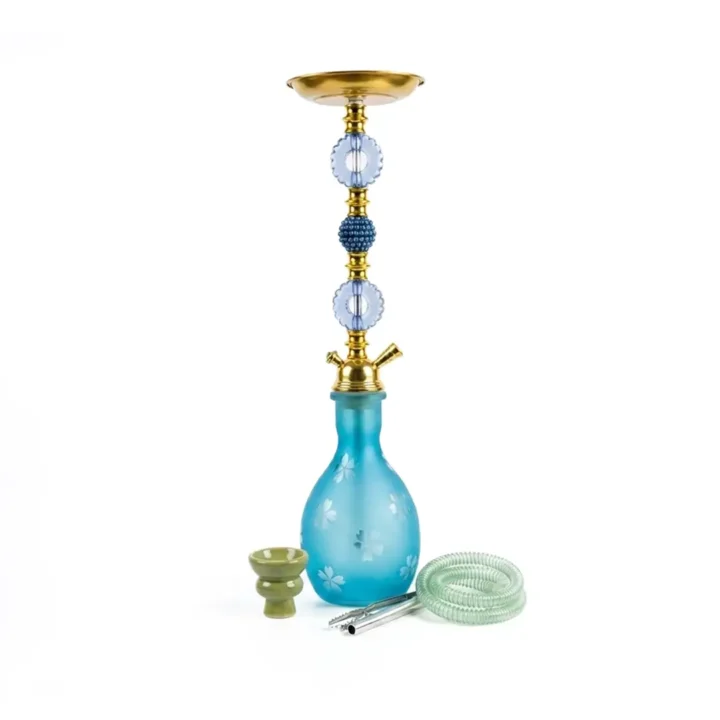 Fancy Pot Hookah with Decorative Glass Base & Traditional Hose Set