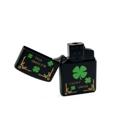 Lucky Grass Design Metal Lighter