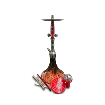 Russian Style Hookah with Decorative Glass Base & Complete Accessory Set