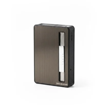 Travelers Premium Cigarette Case with Built-In Lighter