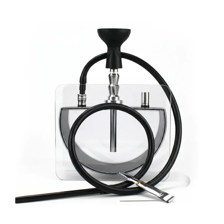 U-Shape Hookah with Transparent Base and Single Hose
