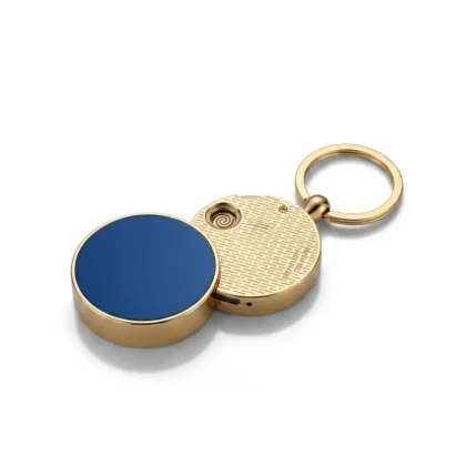 USB Rechargeable Round Keychain Lighter open