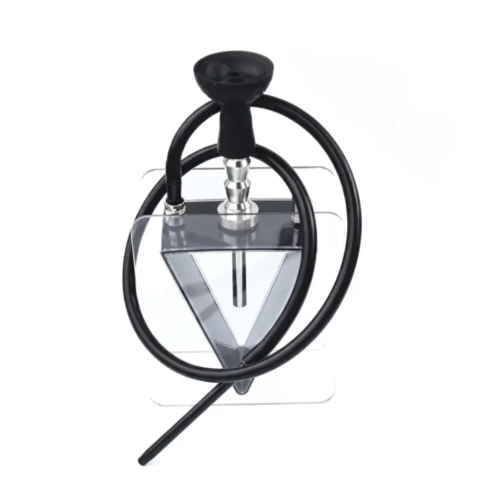 V-Shape Hookah with Transparent Base and Single Hose